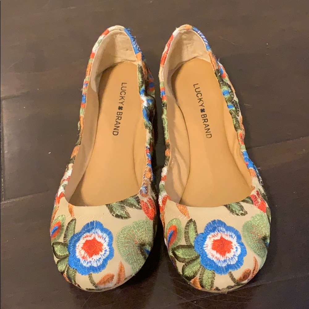 Floral Embroidered Lucky Brand Emmie Flats